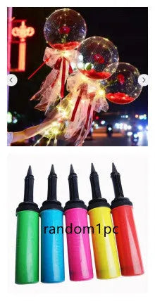 LED luminous balloon rose bouquet transparent boboballoon with artificial flower and LED light, displayed in clear balloon, multiple colour options available