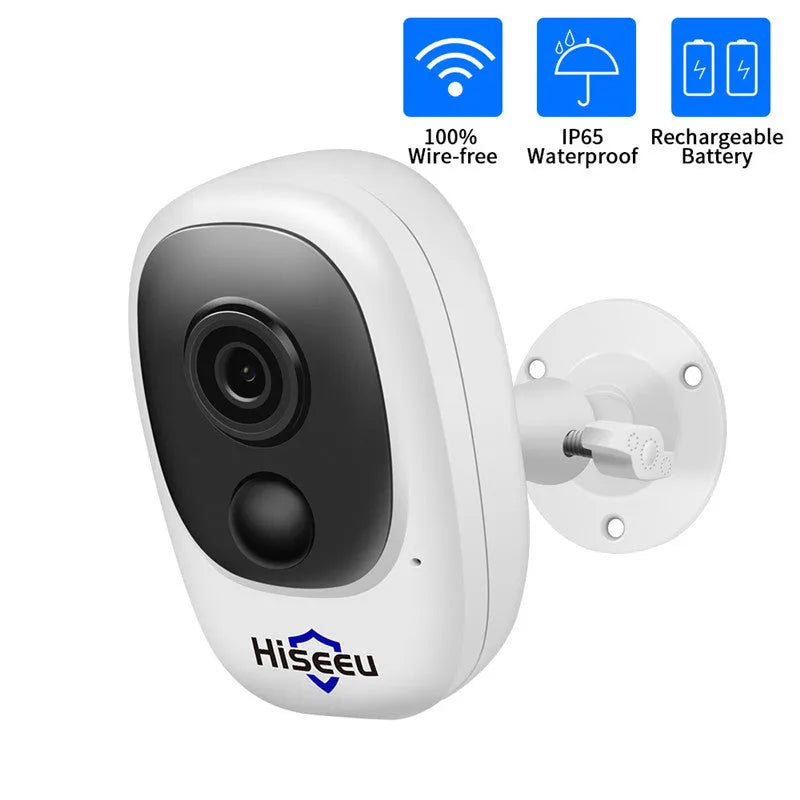 White indoor dome network camera 1080P night vision low-power battery remote monitoring on ceiling