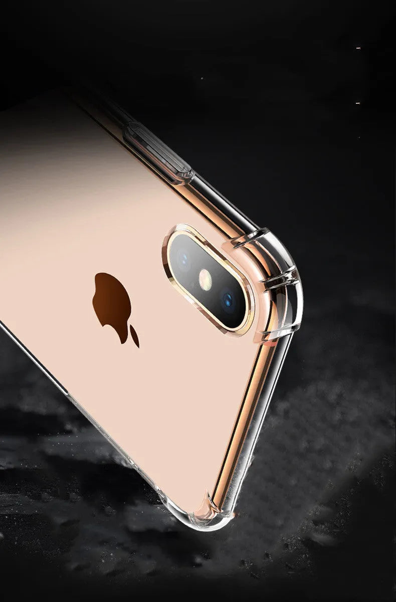 Transparent white silicone iPhone protective case showing compatible iPhone models