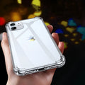 Transparent white silicone iPhone protective case showing compatible iPhone models