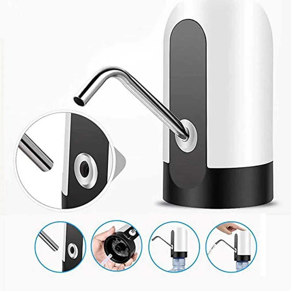 Electric water pump 13x7.5cm USB rechargeable black or white automatic water absorber for bottles