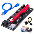 Blue PCI-E 1X to 16X riser adapter cable with 60cm copper core wire on a table