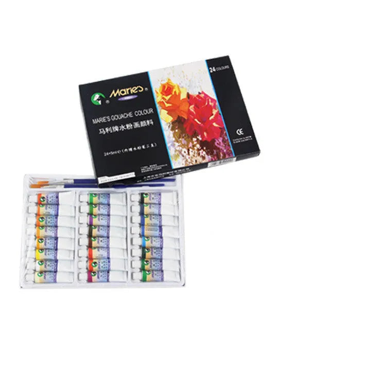 Marley gouache paint set in a box with twelve 12ml tubes in assorted colours