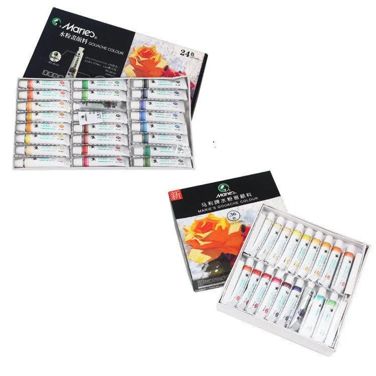 Marley gouache paint set in a box with twelve 12ml tubes in assorted colours