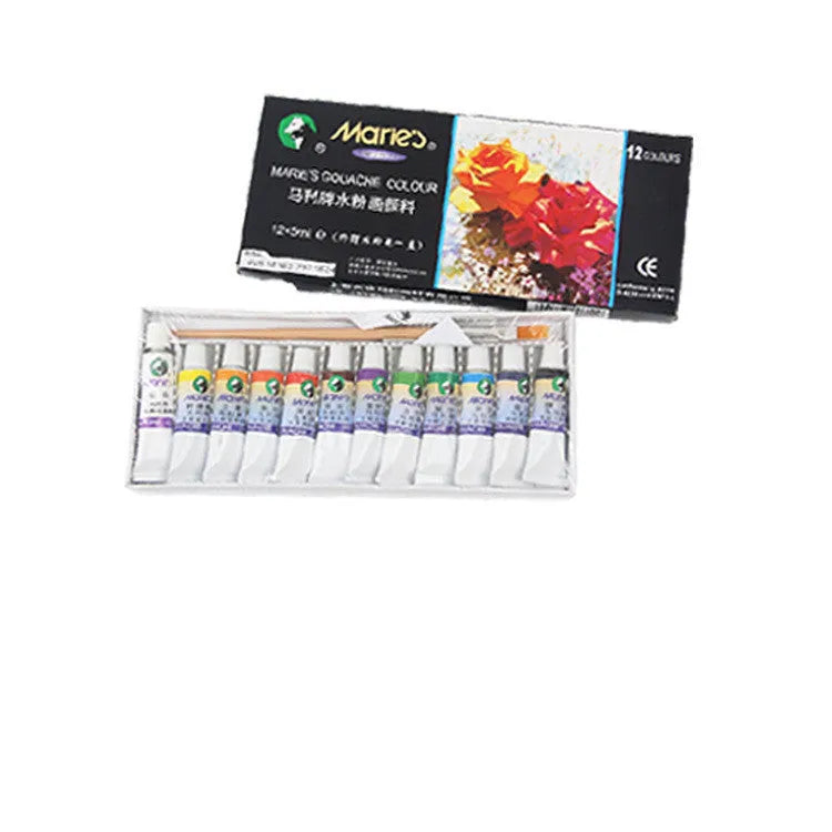 Marley gouache paint set in a box with twelve 12ml tubes in assorted colours