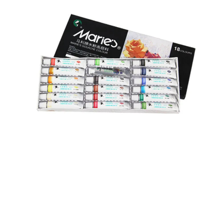 Marley gouache paint set in a box with twelve 12ml tubes in assorted colours