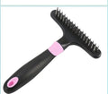 Pet hair removal comb with stainless steel needle in blue and pink colour options for dog grooming