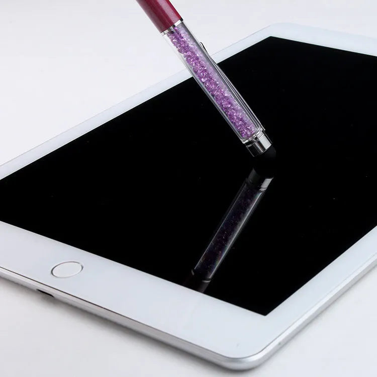 Luxury crystal capacitive pen touch screen stylus 14.5cm in multiple colour options for phone and tablet use