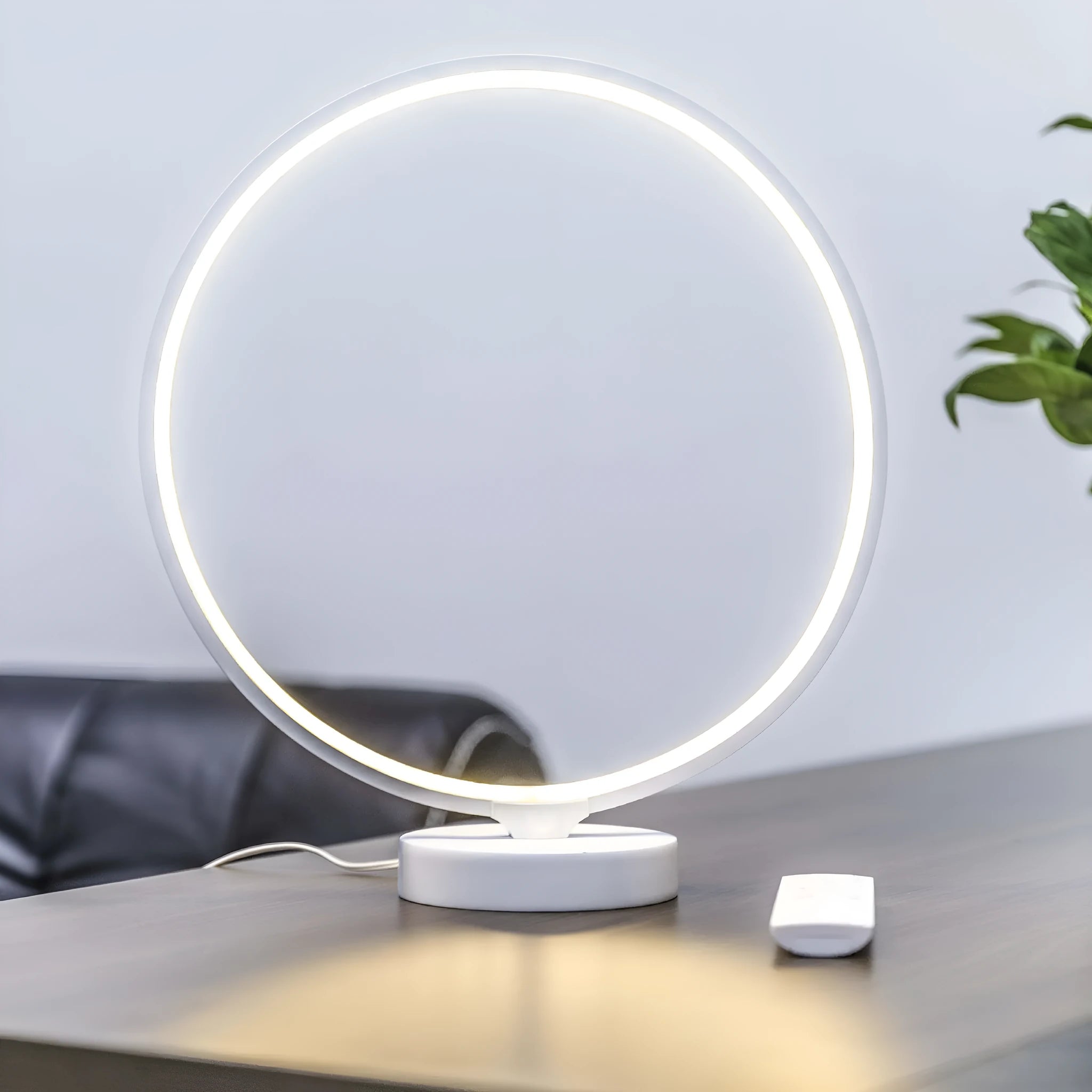 White Full Moon Lamp table lamp with remote control for adjustable mood lighting