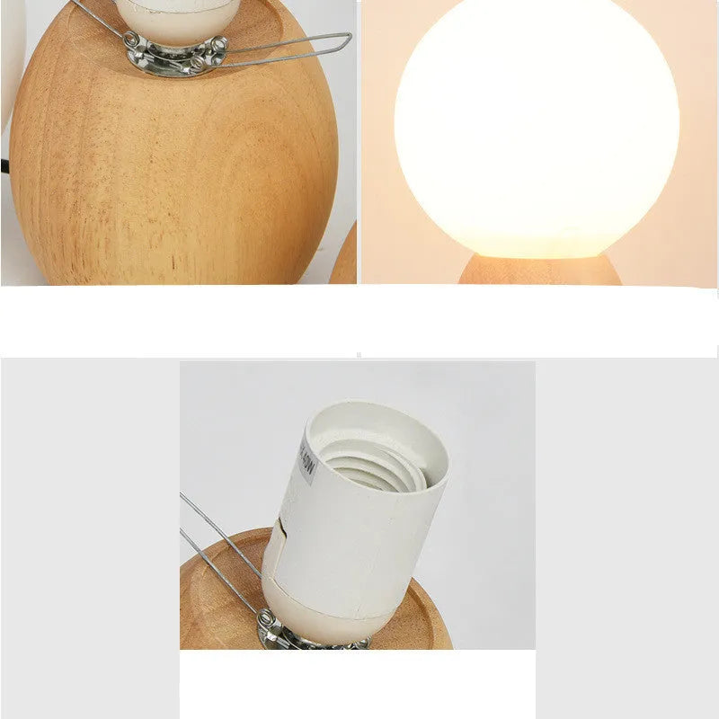Nordic style glass ball table lamp with push button switch LED light white warm colour options