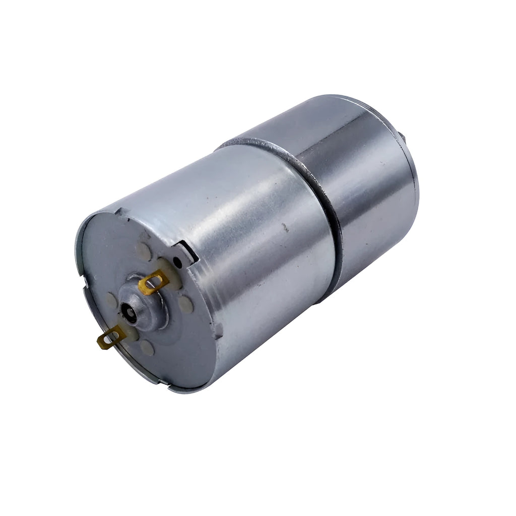 GA37RG DC gear motor with 37mm gearbox and 6mm output shaft on white background