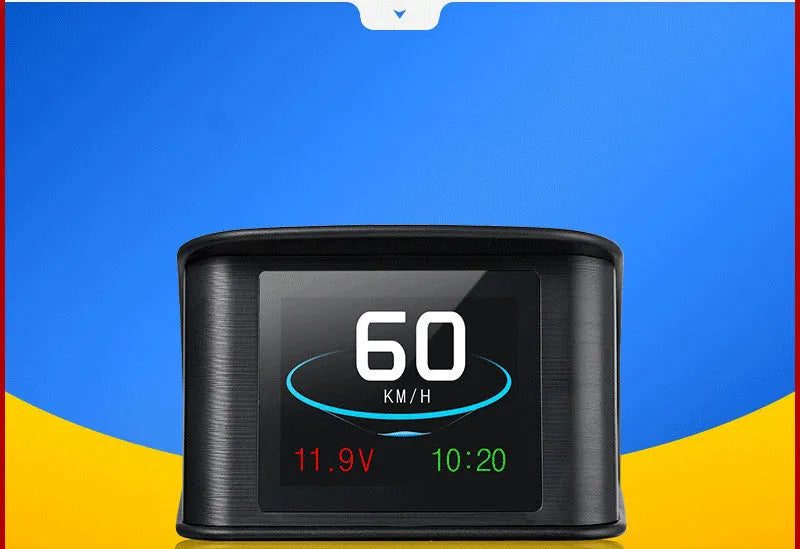 Smart car monitor HD LCD screen head-up display black 68x73x46mm with GPS input and USB power