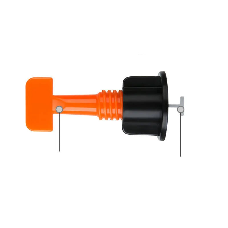 Pack of 50 PE plastic tile leveling regulators with reusable wrench for ceramic tile installation