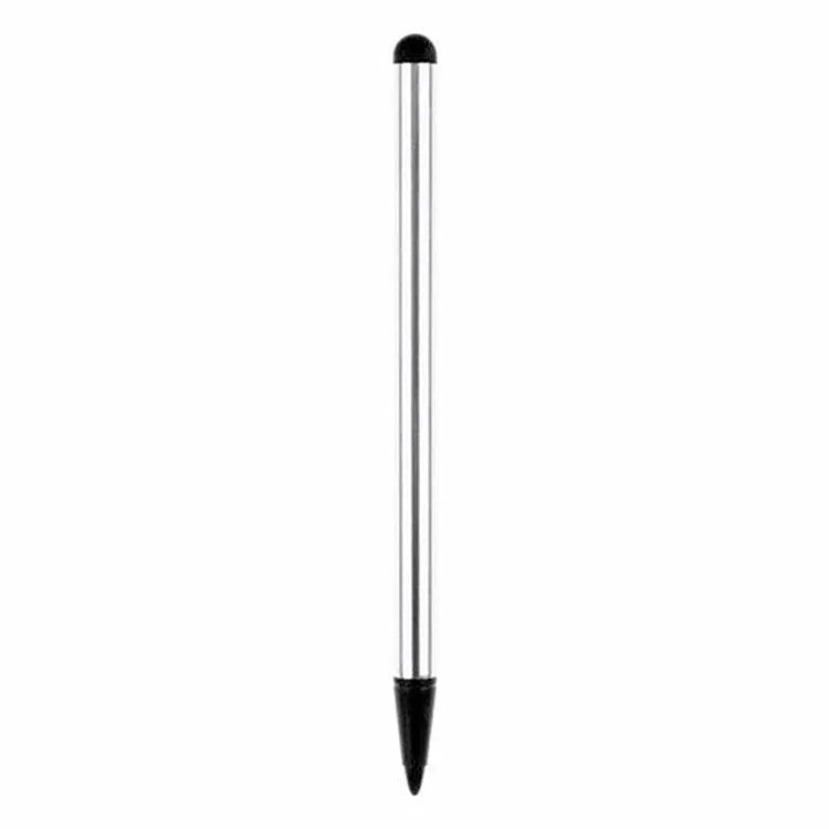 Set of three resistive capacitive pens in silver, black, and red on a white background