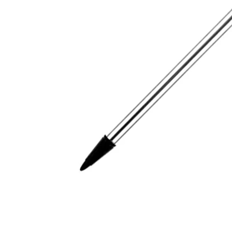 Set of three resistive capacitive pens in silver, black, and red on a white background
