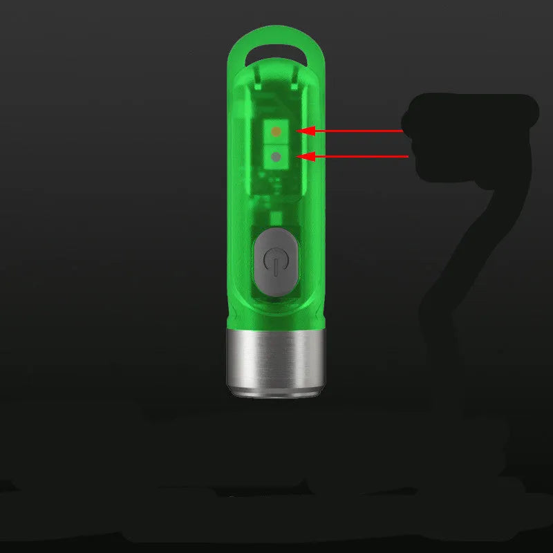 Nitecore TIKI mini USB direct charge LED keychain light in green with main OSRAM P8 300 lumens high CRI white UV and red modes
