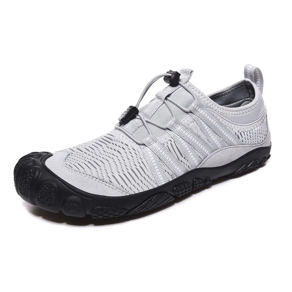 Cross-border outdoor water shoes in black mesh with rubber sole and elastic band closure.