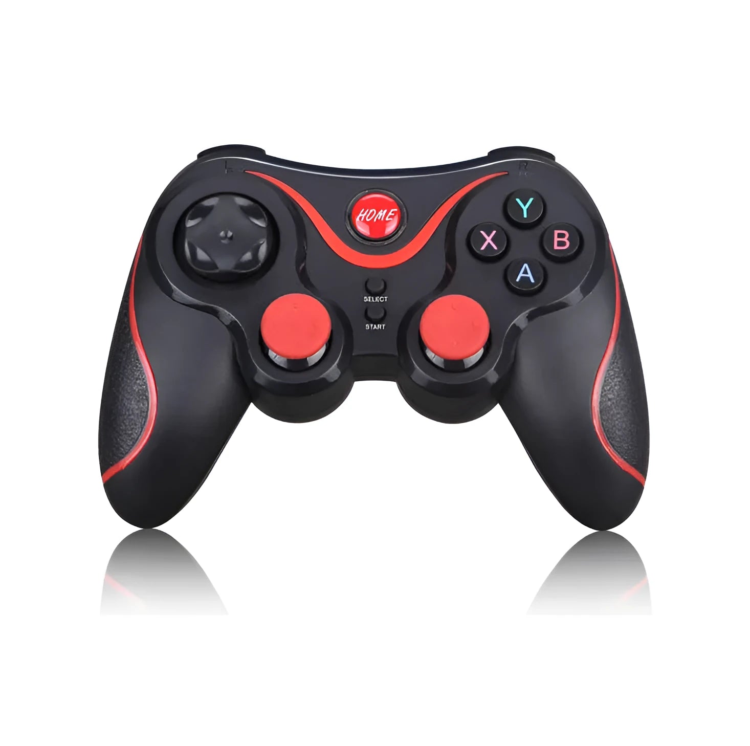 Wireless Bluetooth gamepad in black with ABS body, 17x11x6.5cm, for Android and IOS mobile gaming