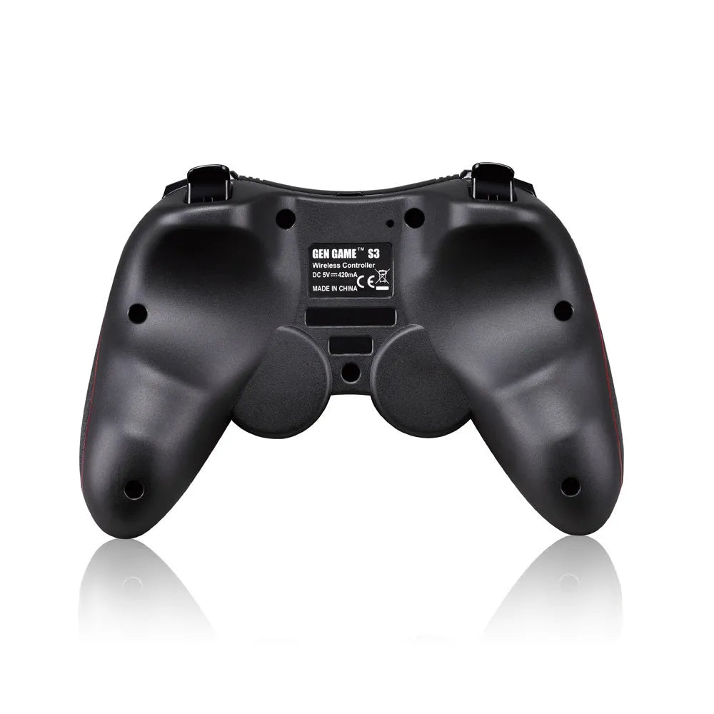 Wireless Bluetooth gamepad in black with ABS body, 17x11x6.5cm, for Android and IOS mobile gaming
