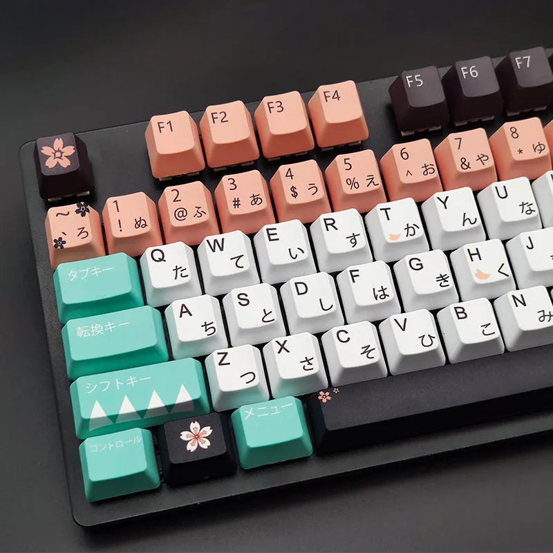 Green doubleshot ABS mechanical keyboard keycaps set for Cherry MX switches
