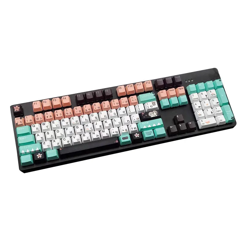 Green doubleshot ABS mechanical keyboard keycaps set for Cherry MX switches