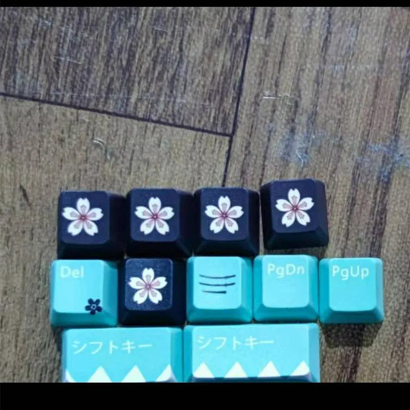 Green doubleshot ABS mechanical keyboard keycaps set for Cherry MX switches