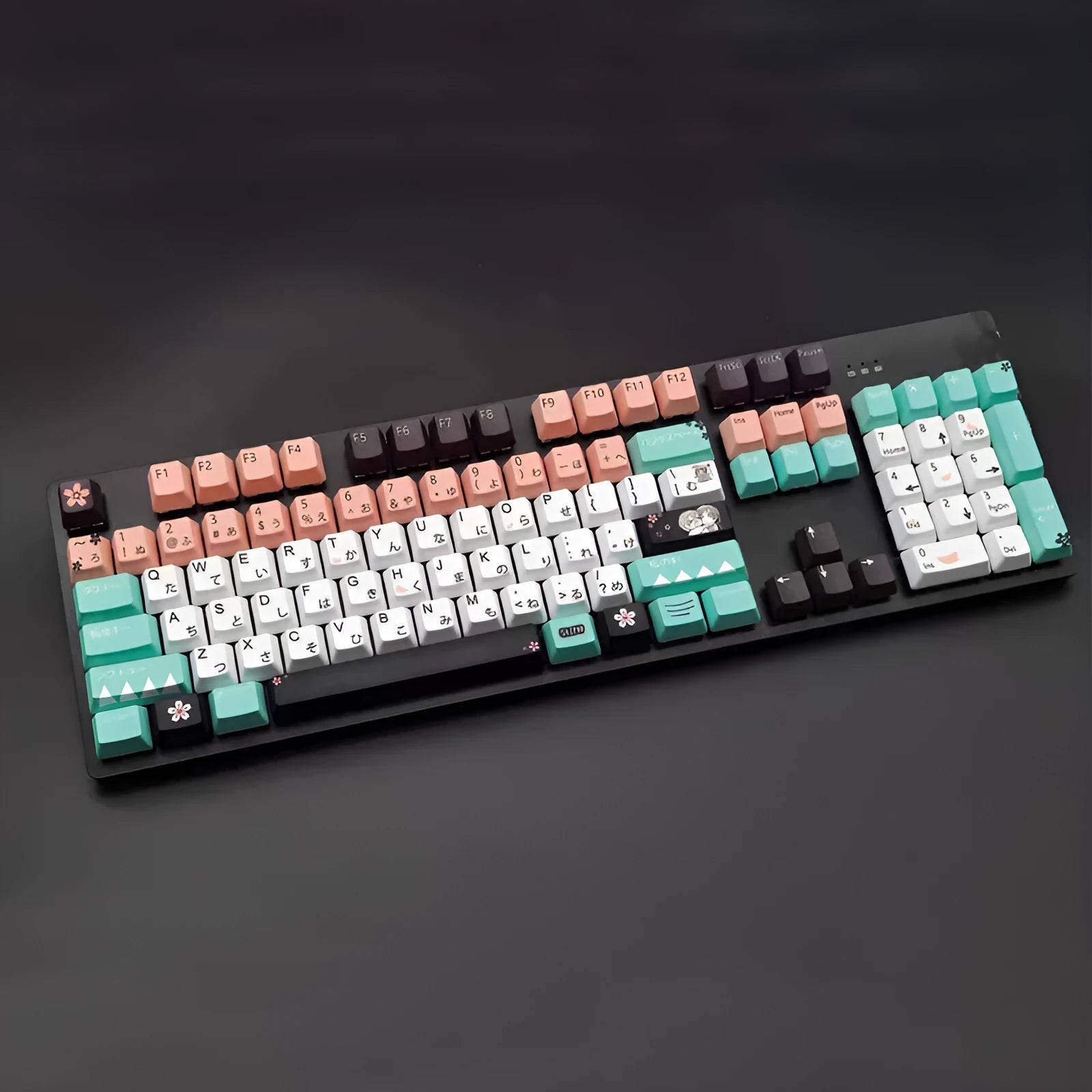 Green doubleshot ABS mechanical keyboard keycaps set for Cherry MX switches