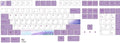 Lavender violet PBT dye sublimation keycap set for mechanical keyboard, 108-key standard layout