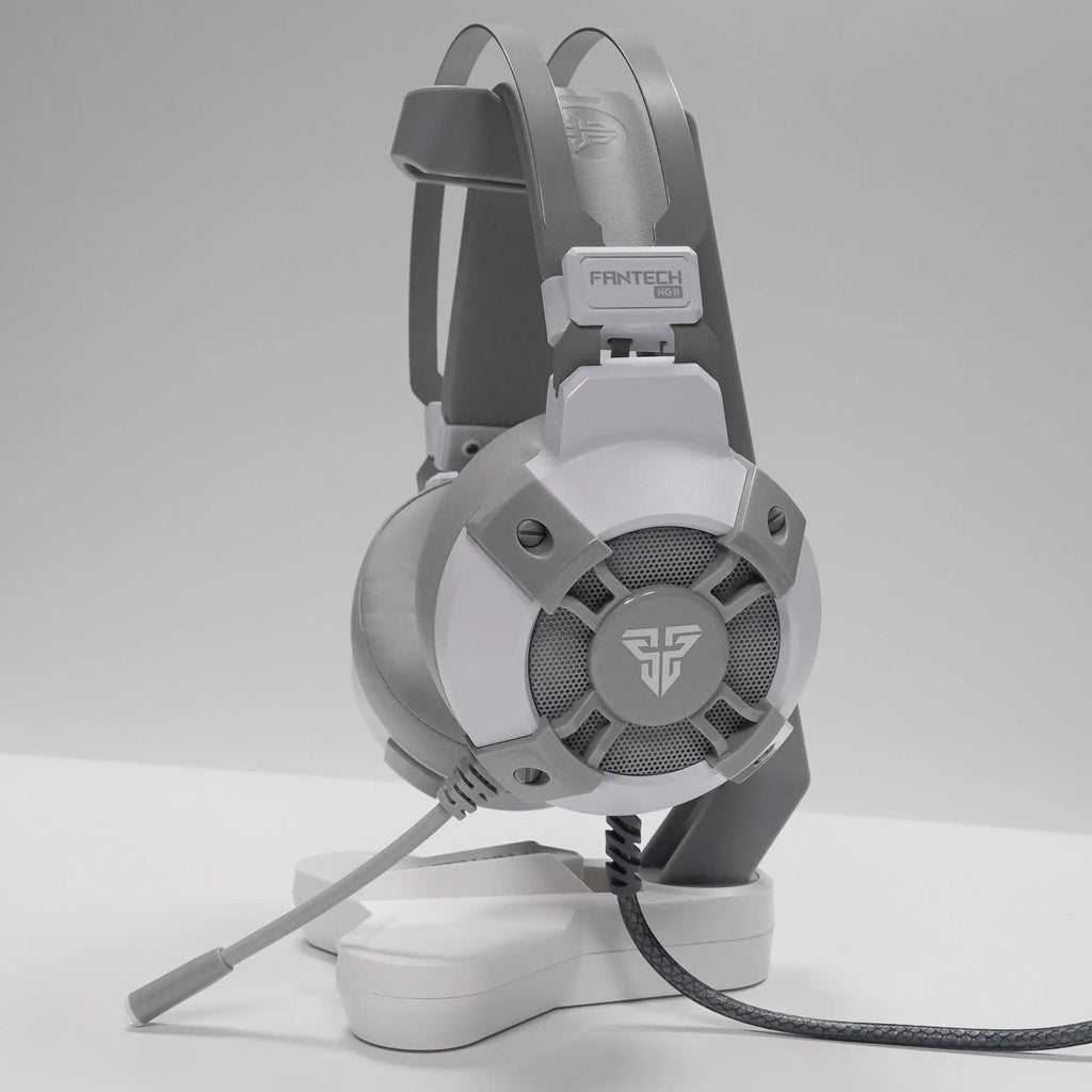 Black FANTECH HG11 USB gaming headset with RGB lights and noise reduction microphone