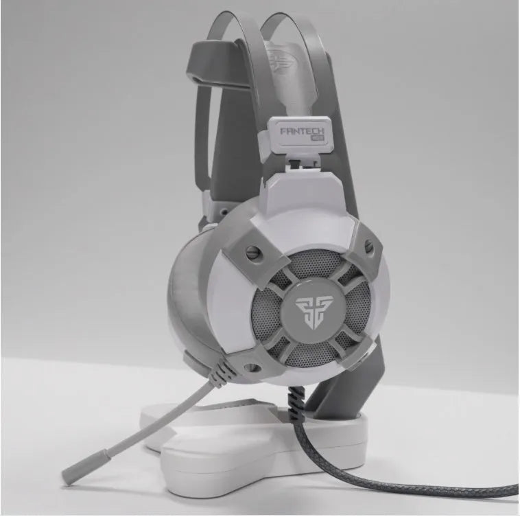 Black FANTECH HG11 USB gaming headset with RGB lights and noise reduction microphone