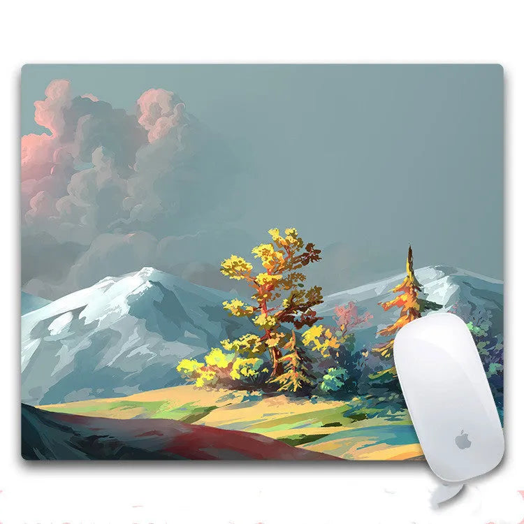 Creative custom made rubber mouse pad with non-slip cloth surface, 240x200x3mm, printed design style options A-H