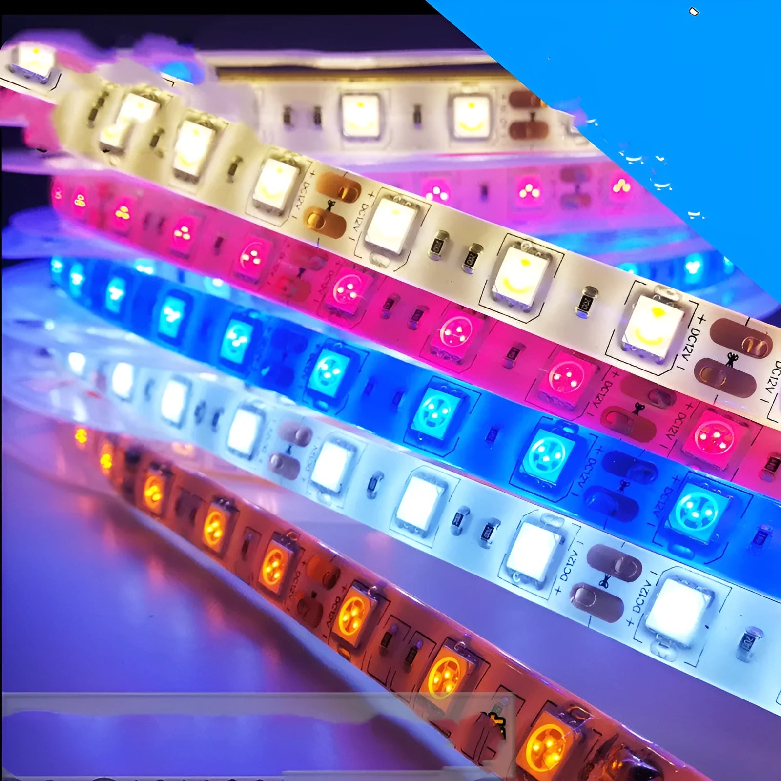 Epoxy waterproof soft LED light strip with 5050 beads, 60 per metre, 10mm width, for outdoor decoration