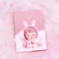 Creative Flower Fairy Handbook Notepad with PU leather cover, 85 pages, in pink and purple, 13x18x1.5cm