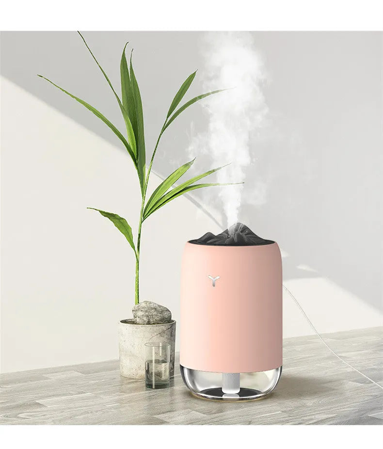Magic Flame columnar humidifier in light blue colour with USB cable connection