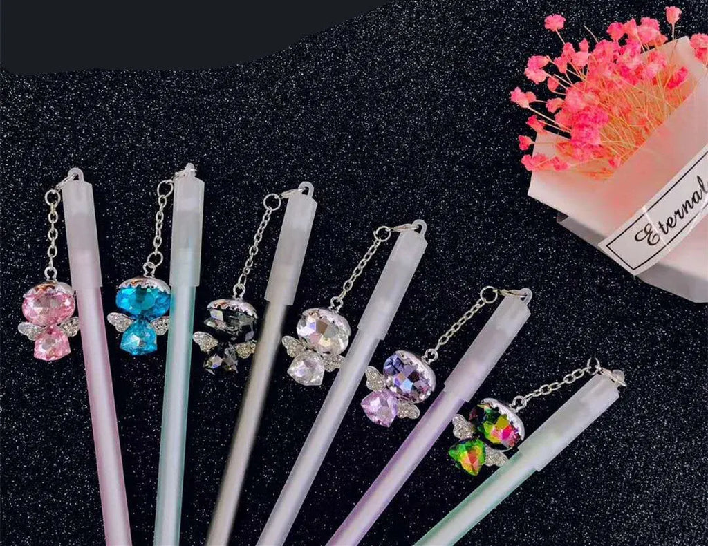 Little angel girl water pendant gel pen with plastic shell, 15cm body, and 0.5mm tip
