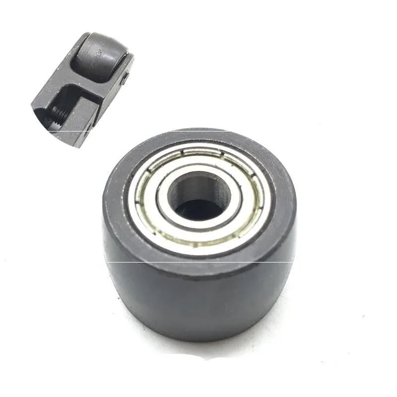 Pneumatic belt machine small roller with metal body and front-end roller accessory