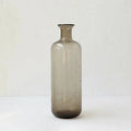 Grey geometric bubble glass vase with stained glass texture and electric stove pigment finish