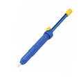 GS-107 manual solder suction gun in silver, a long desoldering pump for removing solder from circuit boards.