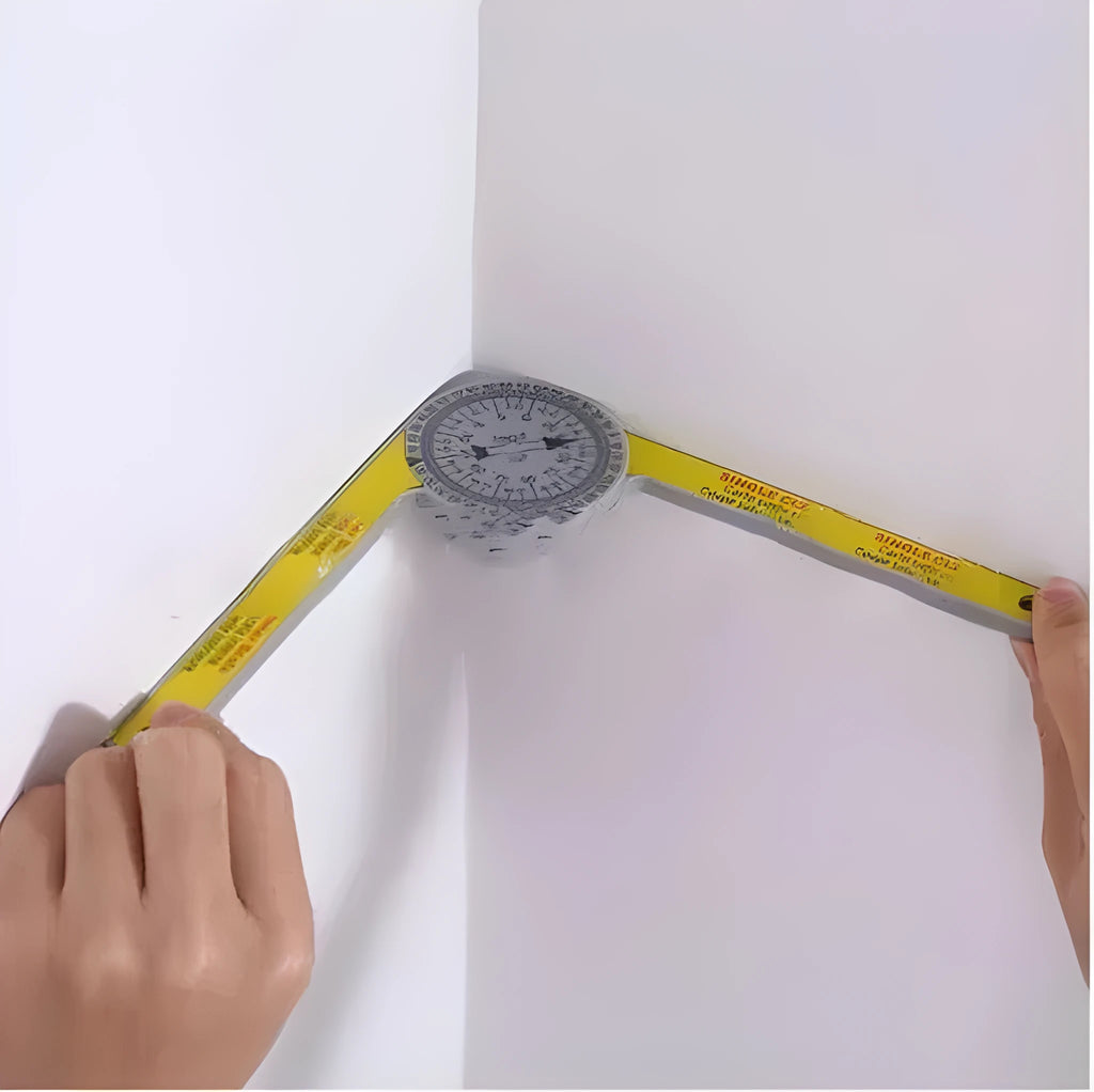 Yellow and white cross-border horizontal angle ruler with dual laser-engraved scales, 7 inches long, made of hardened plastic, with optional horizontal liquid level