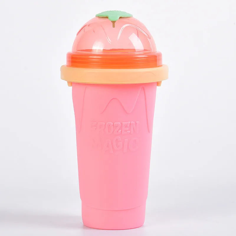 New mint green smoothie cup with lid and straw spoon, 201ml capacity, food-grade silicone body