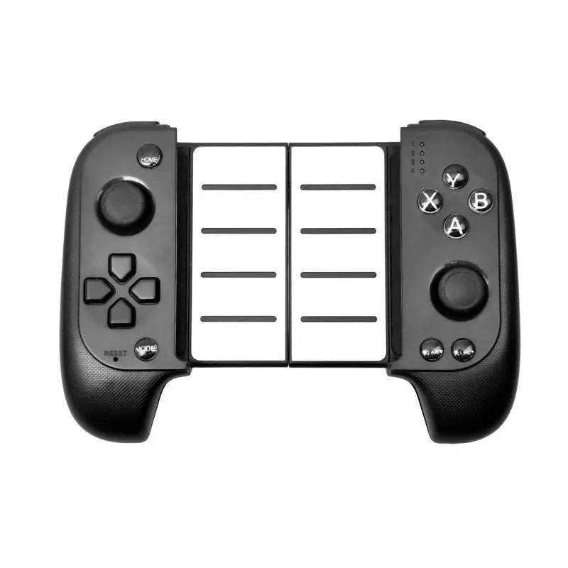 Bluetooth wireless game controller with telescopic handle for mobile phones in black or red-blue colours