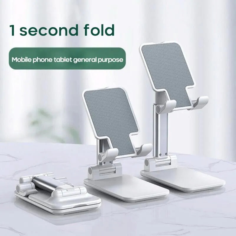 Universal dual-rod adjustable bracket for phablet phones desktop stand in black