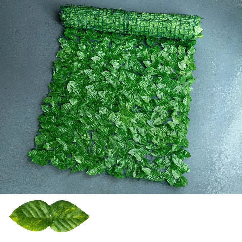 Artificial green radish leaf fence net simulation plastic fence in colour-printed watermelon leaf style