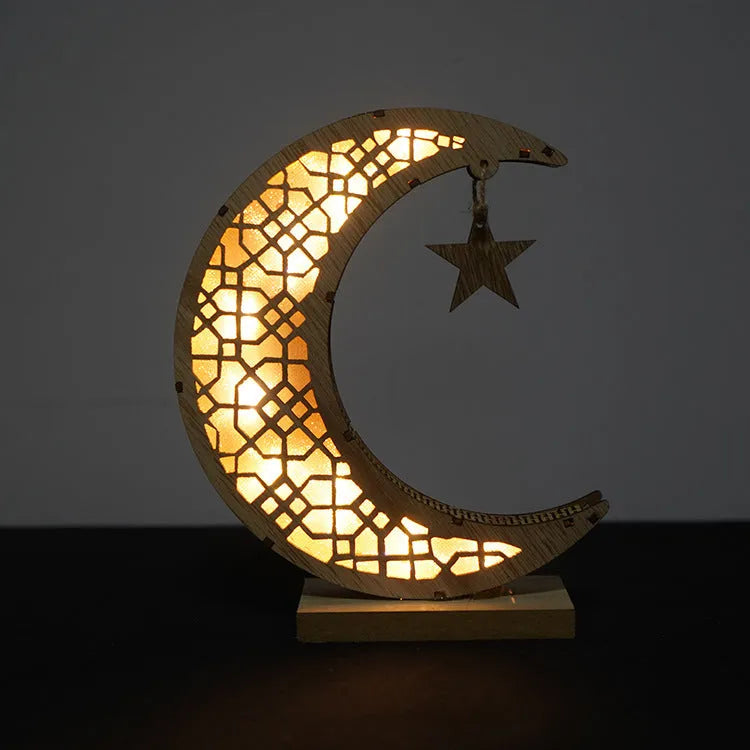 MDF hanging ornament with engraved calligraphy design in wood moon colour, 21x11x6cm