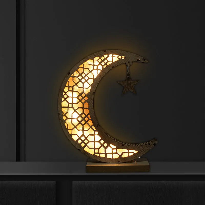 MDF hanging ornament with engraved calligraphy design in wood moon colour, 21x11x6cm