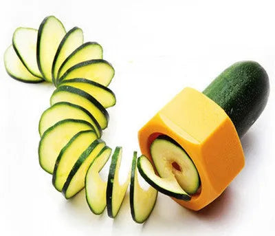 Yellow spiral knife vegetable cutter 8cm food-grade ABS plastic for cucumber slicing