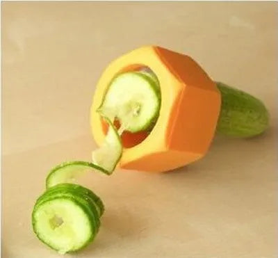 Yellow spiral knife vegetable cutter 8cm food-grade ABS plastic for cucumber slicing