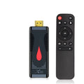 Compact Allwinner H313 smart TV set-top box dongle with remote control and power adapter