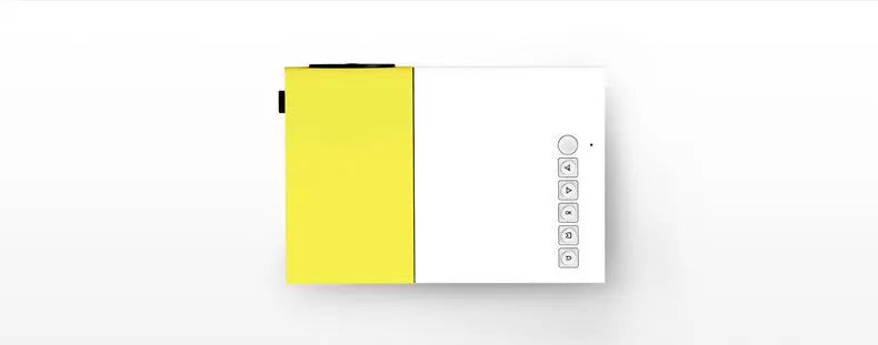 HD 1080P mini digital projector with black finish, front projection, and compact design for home cinema use.