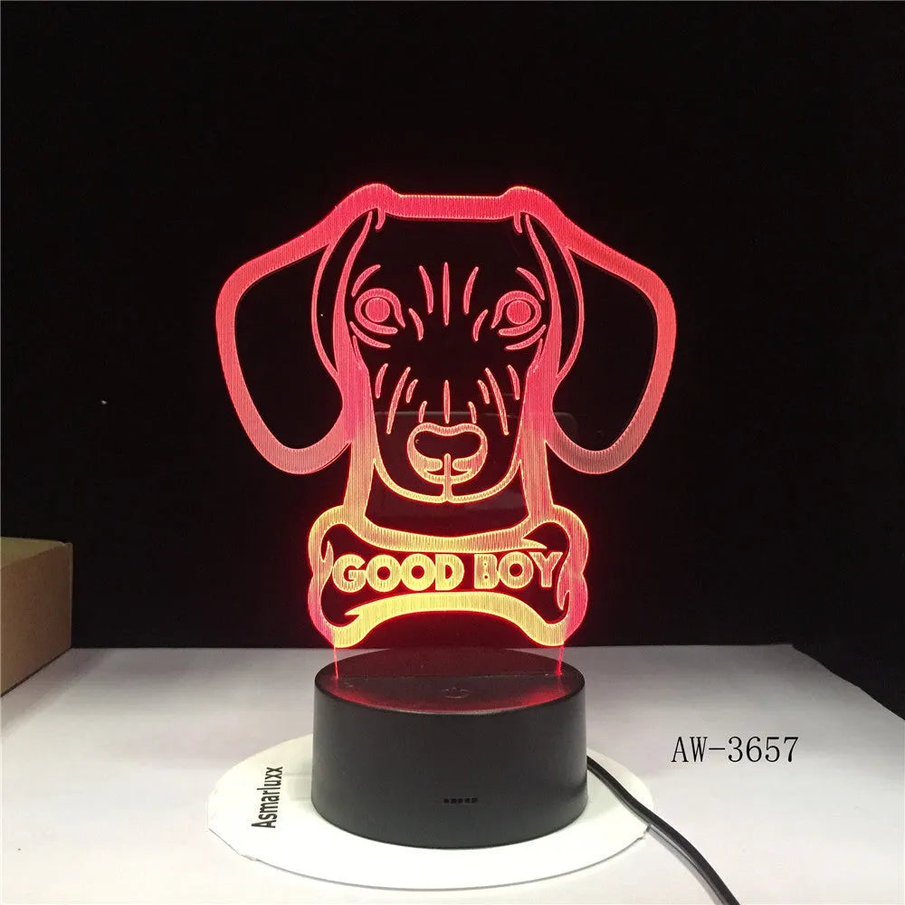 Remote control touch LED table lamp with colourful gradient lights and acrylic shade on a dark base.